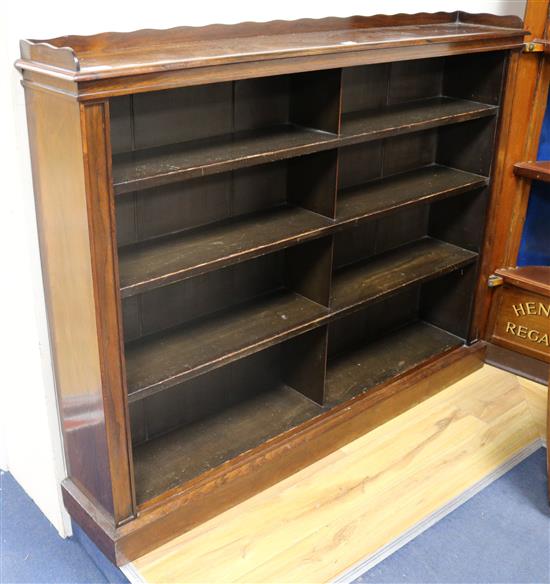 A Victorian rosewood open bookcase W.14cm